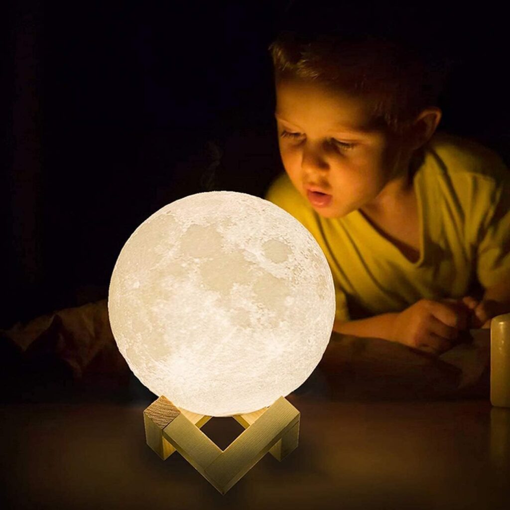 Moon Lamp 3D Printing – 16 Colors, USB Rechargeable (12cm