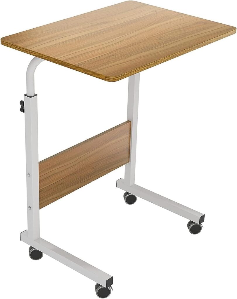 SKY-TOUCH Height Adjustable Laptop Table – Portable with Wheels, Black, 60x40cm